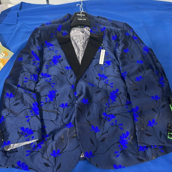 Paisley & Gray Grosvenor Peak Tuxedo Blazer Jacket Slim Electric Blue Various SZ - Picture 3 of 7